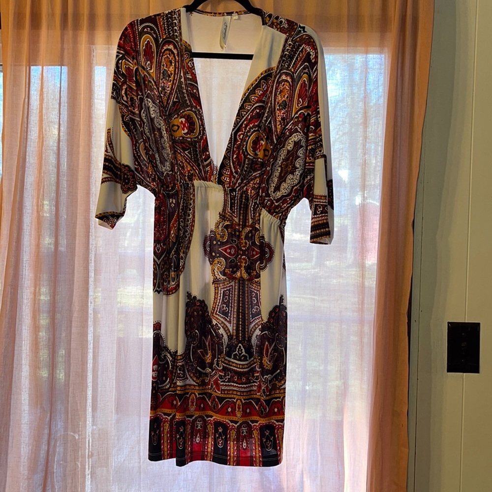 Cream Print Dress